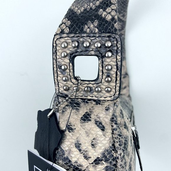 🌺SOLD🌺NWT TMRW Studio x Anthro | Snakeskin Mini Shoulder Hobo Bag Baguette - Picture 6 of 8